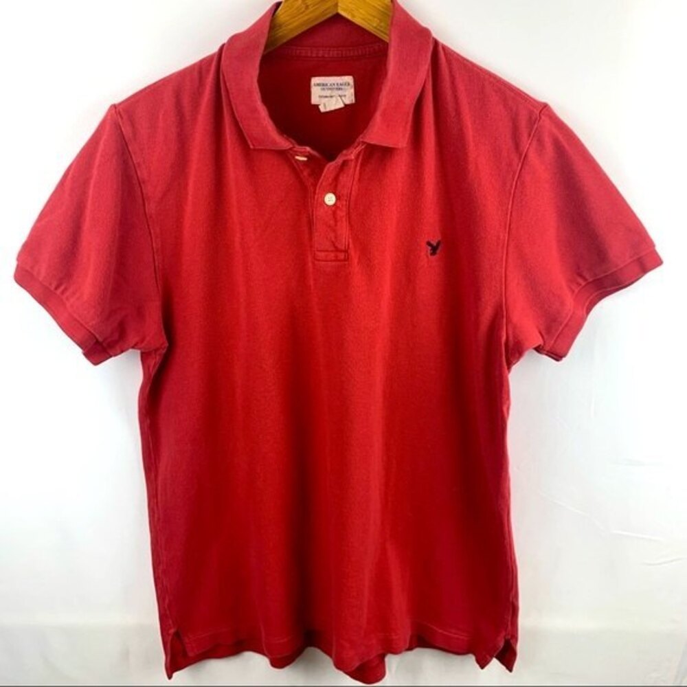 American Eagle Outfitters Red Polo Short Sleeve Shirt